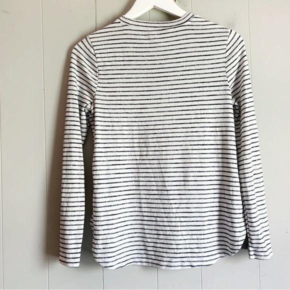 BANANA REPUBLIC Luxspun Curved Hem T-SHIRT Mariniere Striped Pullover S - Picture 2 of 2